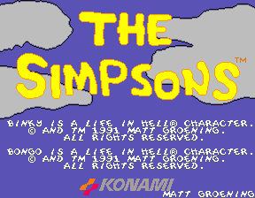 The Simpsons (4 Players World, set 1) Title Screen
